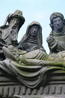 Entombment, a scene from the Life of Jesus on the Guimiliau calvary, Guimiliau, Finistere Entombment, a scene from the Life of Jesus on the Guimiliau calvary, Guimiliau, Finistere