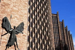 Coventry New Cathedral Print of St. Michael and the Devil Statue