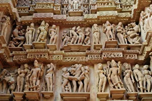 Erotic sculptures on the walls of Western group of monuments, Khajuraho, UNESCO World Heritage Site, Madhya Pradesh Erotic sculptures on the walls of Western group of monuments, Khajuraho, UNESCO World Heritage Site, Madhya Pradesh
