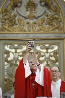 Eucharist celebration in Pontigny Abbey church, Pontigny, Yonne, France, Europe Eucharist celebration in Pontigny Abbey church, Pontigny, Yonne, France, Europe