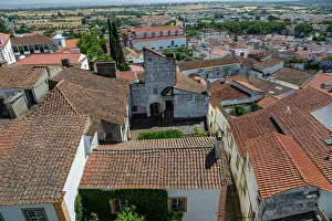 Prints of Explore the rooftops and architecture surrounding the Cathedral of Vora in Evora, Portugal, showcasing unique structures and historic views Heritage Site Prints: Evora Cathedral Rooftop Print