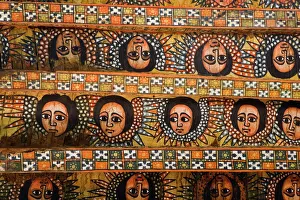 The famous painting on the ceiling of the winged heads of 80 Ethiopian cherubs The famous painting on the ceiling of the winged heads of 80 Ethiopian cherubs
