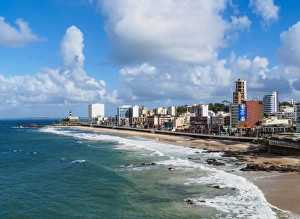 Brazilian Coastline Scenic Views Prints: Farol da Barra Beach, elevated view, Salvador, State of Bahia, Brazil, South America