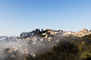 Fianarantsoa, early morning mist on the Haute Ville old town, central area, Madagascar Fianarantsoa, early morning mist on the Haute Ville old town, central area, Madagascar