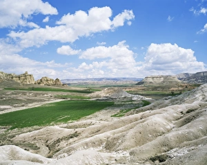 Mediterranean Agriculture Scene Prints: Fields in a rocky landscape