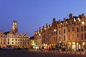 Flemish Baroque architecture at night on the Petite Place (Place des Heros), Arras, Nord-Pas de Calais, France, Europe Flemish Baroque architecture at night on the Petite Place (Place des Heros), Arras, Nord-Pas de Calais, France, Europe