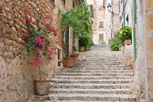 Flight of steps in the heart of the village Fornalutx near Soller, Mallorca Flight of steps in the heart of the village Fornalutx near Soller, Mallorca