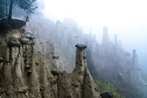 Fog over Earth Pyramids Print