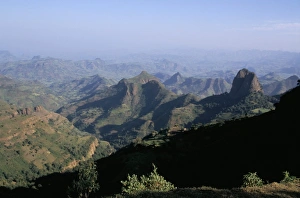 Ethiopian Mountain Range Prints: Foothills of the mountain range, Simien mountains, Ethiopia, Africa