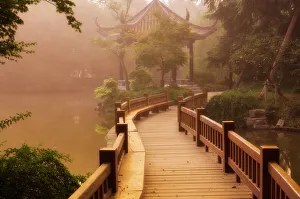 Chinese Prints: West Lake Footpath Print, Hangzhou, China