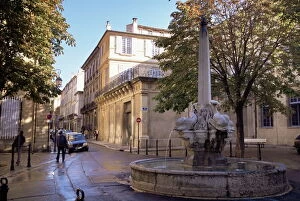 French Collection: Fountain of the Four Dolphins, Aix-en-Provence, Bouches-du-Rhone, Provence