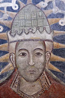 Detail of fresco of Pope Urban VI in Santa Maria della Croce church, Casarano, Lecce Detail of fresco of Pope Urban VI in Santa Maria della Croce church, Casarano, Lecce
