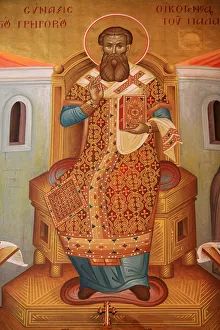 Prints of Fresco in St. Gregory Palamas Greek Orthodox church, Thessaloniki, Macedonia, Greece, Europe Macedonia Prints: Print of St. Gregory Palamas Fresco in Thessaloniki, Greece