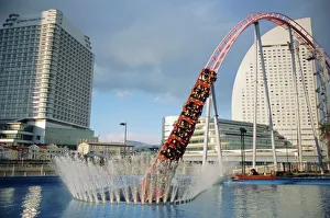 Minato Mirai Funfair Rollercoaster Print