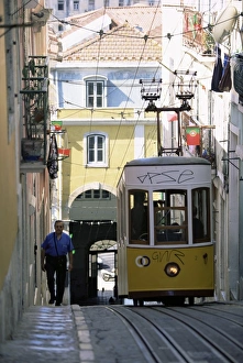 Lisbon Funicular Prints: Funicular at Elevador da Bica