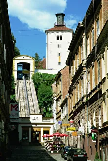 Prints of Funicular, Zagreb, Croatia, Europe Croatia Prints: WorldInPrint Print: Funicular, Zagreb, Croatia