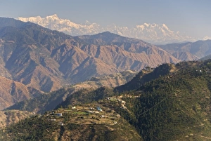 Gangotri Mountains, Garwhal Himalaya, seen from Mussoorie hill station, Uttarakhand, India, Asia Gangotri Mountains, Garwhal Himalaya, seen from Mussoorie hill station, Uttarakhand, India, Asia