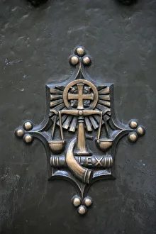 Front gate sculpture of Justice, St. Patricks Cathedral, New York Front gate sculpture of Justice, St. Patricks Cathedral, New York