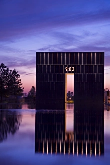 Gate of Time and Reflecting Pool Print, Oklahoma City National Memorial