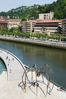 Giant spider sculpture by Louise Bourgeois, Nervion River, Bilbao, Basque country Giant spider sculpture by Louise Bourgeois, Nervion River, Bilbao, Basque country