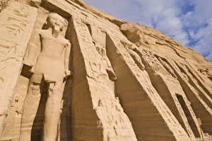 Giant statues outside the relocated Temple of Hathor, Abu Simbel Giant statues outside the relocated Temple of Hathor, Abu Simbel