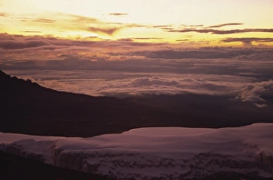 Glacier at sunrise on summit of Kibo, 5895m, Kilimanjaro National Park Glacier at sunrise on summit of Kibo, 5895m, Kilimanjaro National Park