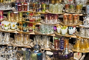 Glasses for sale in the souk, Medina, Marrakech (Marrakesh), Morocco, North Africa Glasses for sale in the souk, Medina, Marrakech (Marrakesh), Morocco, North Africa