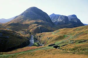 Mountain Prints: Glencoe Print: Highland Landscape with Three Mountain Peaks