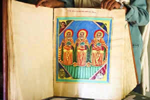 Goatskin manuscript said to be 2000 years old, church of Abuna Aftse Goatskin manuscript said to be 2000 years old, church of Abuna Aftse