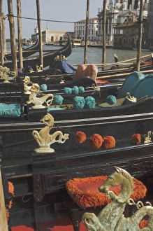 Gondolas On The Grand Canal Prints: Gondola detail