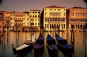 Venetian Grand Canal Gondolas and Houses Print