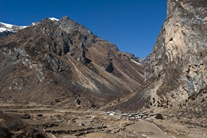 Goyul village between Lingzhi and Chebisa along the Laya-Gasa trekking route, Thimpu District Goyul village between Lingzhi and Chebisa along the Laya-Gasa trekking route, Thimpu District