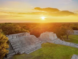 Mexican Cultural Heritage Sites Prints: Great Acropolis at sunset, elevated view