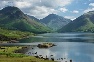 Prints of Great Gable, and Yewbarrow, Lake Wastwater, Wasdale, Lake District National Park, Cumbria, England, United Kingdom, Europe Cumbria Prints: Lake District Panorama Print: Great Gable and Yewbarrow over Lake Wastwater