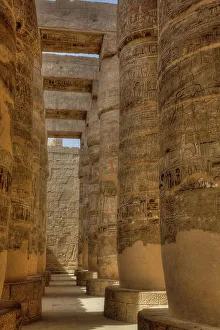 Egyptian Temple Complexes Prints: The Great Papyrus Columns, Hypostyle