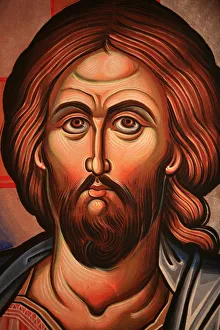 Macedonia Prints: Greek Orthodox Icon Print of Christ, Thessaloniki