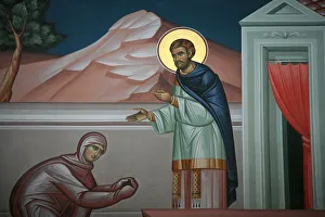 Greek Orthodox icon depicting Christ appearing before Mary Magdelene, Thessaloniki Greek Orthodox icon depicting Christ appearing before Mary Magdelene, Thessaloniki