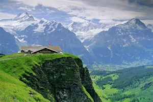 Prints of Grindelwald and North face of the Eiger mountain, Grindelwald, Jungfrau region, Bernese Oberland, Swiss Alps, Switzerland, Europe Switzerland Prints: Grindelwald and North Face of the Eiger Mountain Print