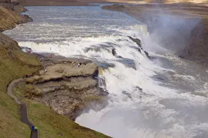 Prints of Gullfoss waterfalls, Iceland, Polar Regions Iceland Prints: Gullfoss Waterfalls Print
