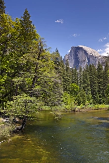 Half Dome granite monolith, Merced River, Yosemite Valley, Yosemite National Park Half Dome granite monolith, Merced River, Yosemite Valley, Yosemite National Park