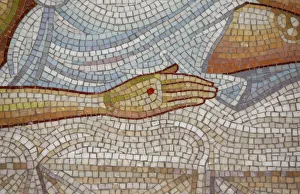 Detail of hand in mosaic of Christs death at the Church of the Holy Sepulchre Detail of hand in mosaic of Christs death at the Church of the Holy Sepulchre