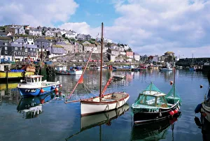 Prints of Harbour, Mevagissey, Cornwall, United Kingdom, Europe Cornwall Prints: Mevagissey Harbour Print, Cornwall