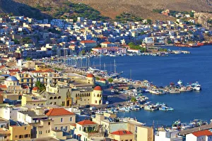 Harbour at Pothia, Kalymnos, Dodecanese, Greek Islands, Greece, Europe Harbour at Pothia, Kalymnos, Dodecanese, Greek Islands, Greece, Europe