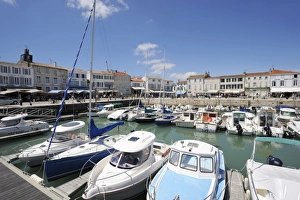 Harbour and quayside, La Flotte, Ile de Re, Charente-Maritime, France, Europe Harbour and quayside, La Flotte, Ile de Re, Charente-Maritime, France, Europe
