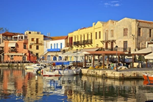 Prints of The Harbour at Rethymno, Rethymno, Crete, Greek Islands, Greece, Europe Greece Prints: Rethymno Harbour Print