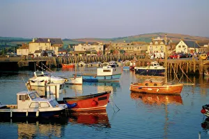 Prints of The harbour, West Bay, Dorset, England, UK Heritage Site Prints: West Bay Harbour Print