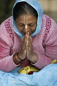 Images Dated 7th April 2012: Hare Krishna Devotee Prayer Print, Vrindavan