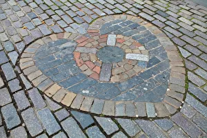 Prints of Heart of Midlothian, Royal Mile, Old Town, Edinburgh, Lothian, Scotland, United Kingdom, Europe Heritage Site Prints: Heart of Midlothian Print, Edinburgh Old Town, Scotland