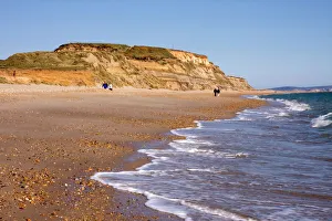 Prints of Hengistbury Head and beach, Dorset, England, United Kingdom, Europe Dorset Prints: Hengistbury Head Print, Dorset Coastline