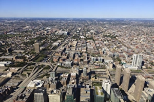US Architectural Landmarks Prints: High angle view looking west to suburbs